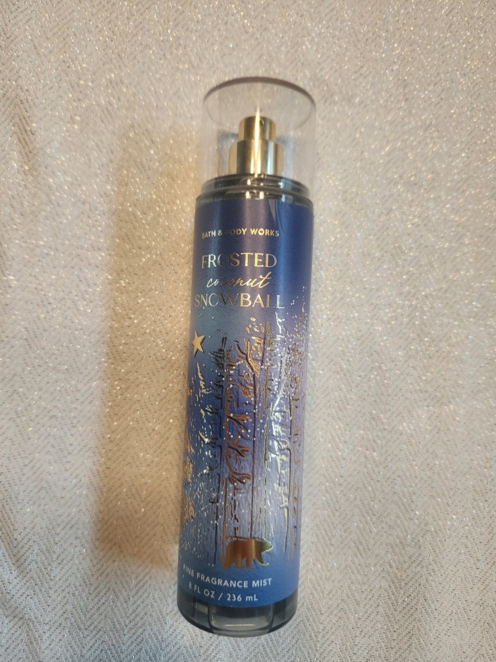 Bath & Body Works Frosted Coconut Snowball Fine Fragrance Mist - Blue & Gold